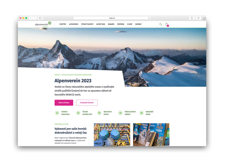 Koncepto, marketing a design, Alpenverein OEAV.CZ